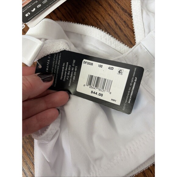 Bali 42D Bra Cotton White Stretch Wirefree Classic Support DF3036 Back Smoothing - Picture 5 of 5